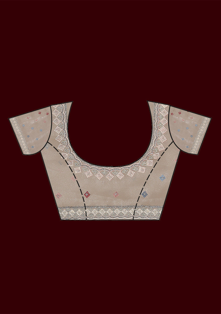 Beige Zariwork Tissue Saree