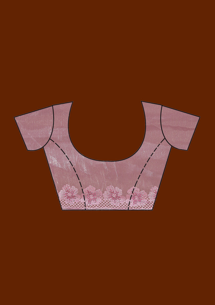 Mauve Stonework Tissue Saree