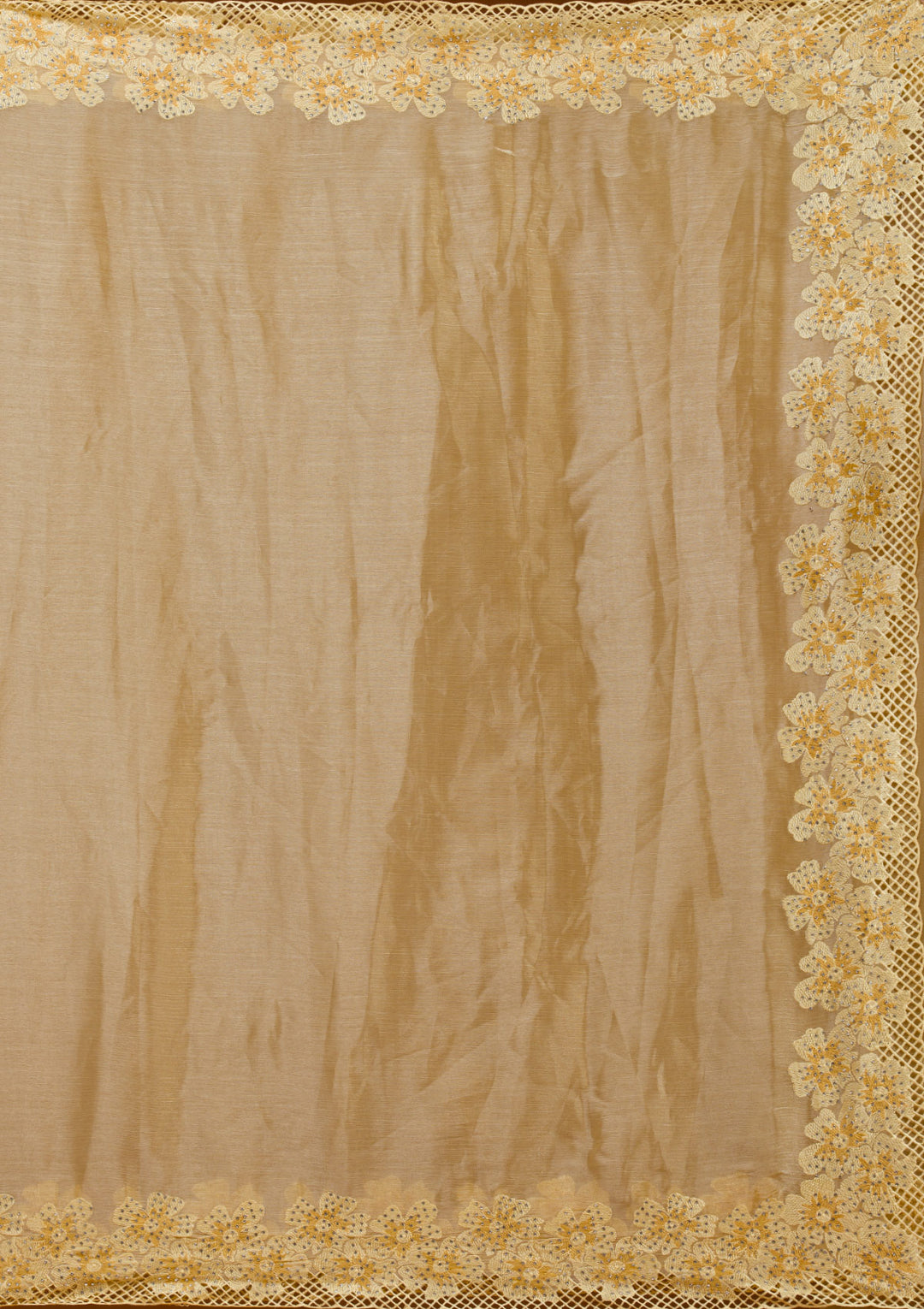 Yellow Stonework Tissue Saree