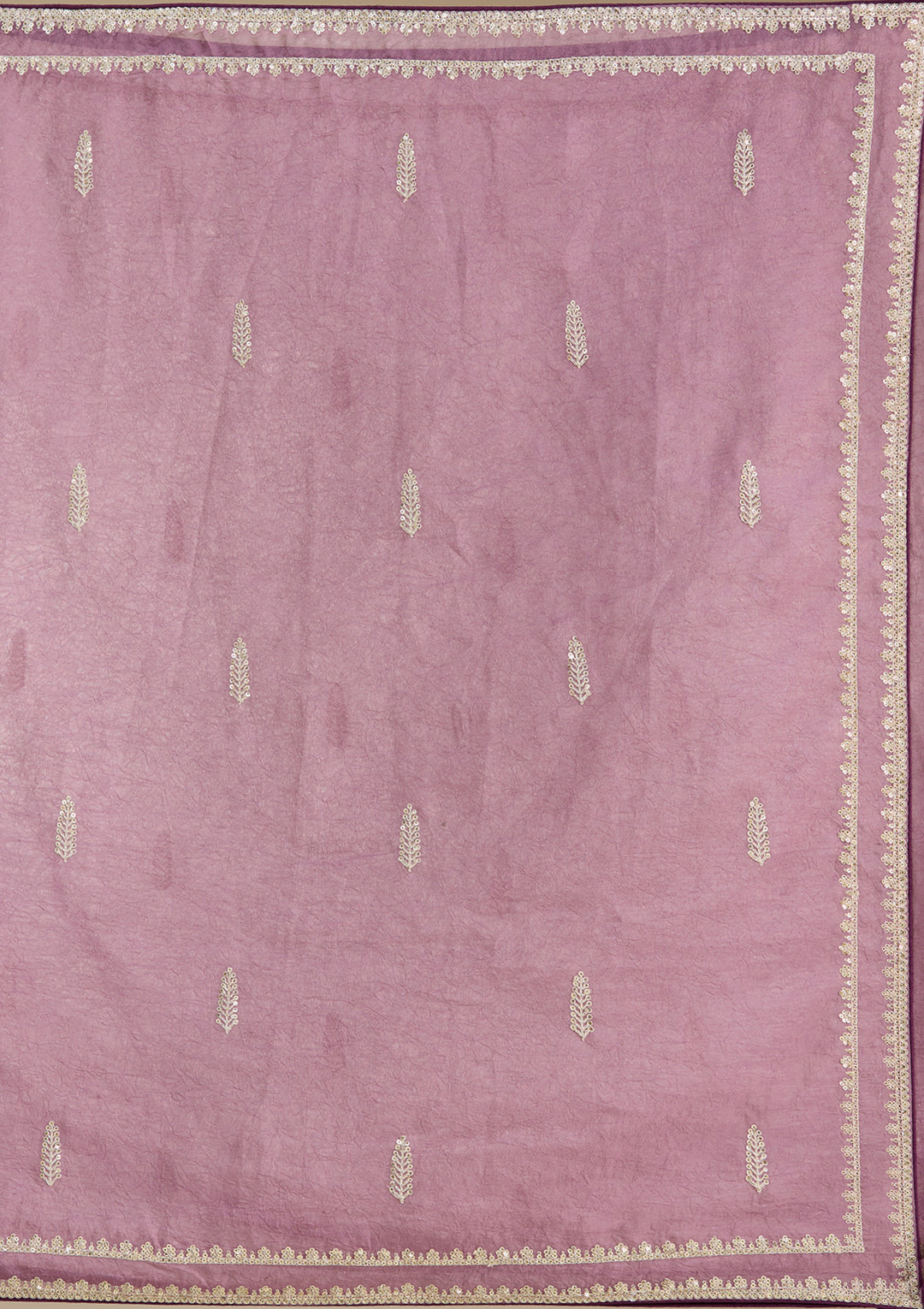 Purple Sequins Tissue Saree