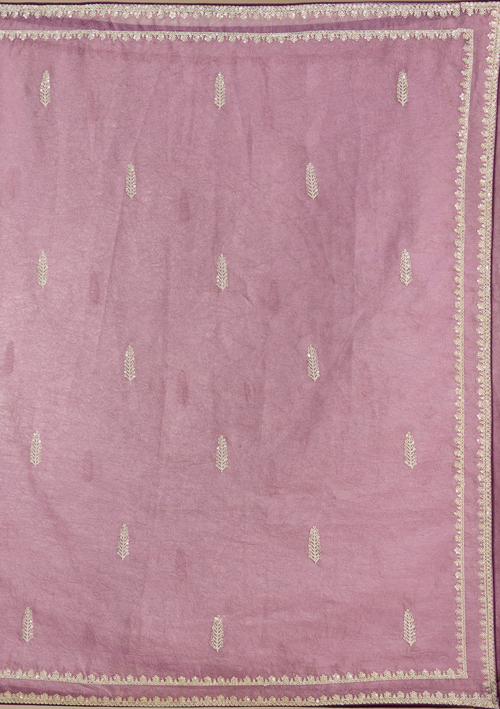 Purple Sequins Tissue Saree