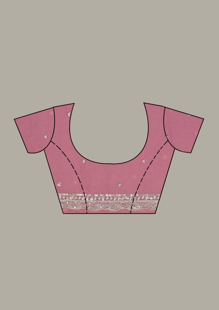 Baby Pink Cording Tissue Saree