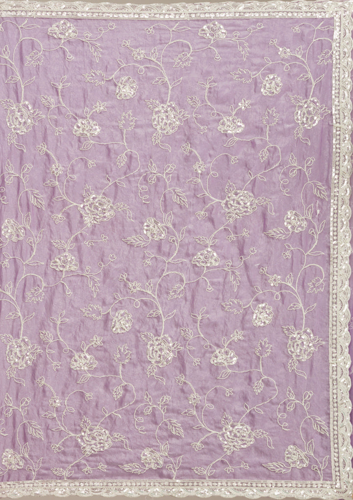 Lavender Cording Tissue Saree