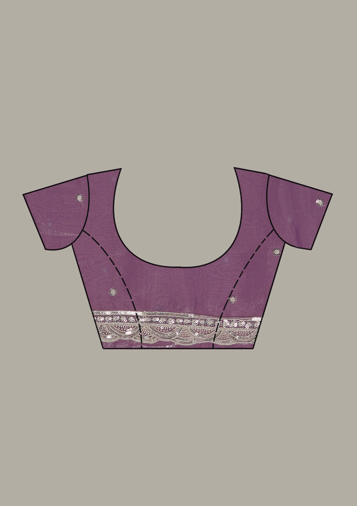 Lavender Cording Tissue Saree