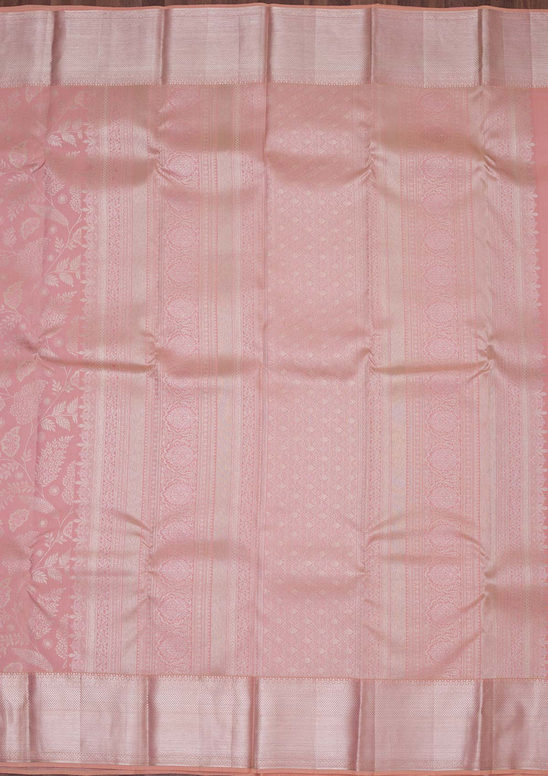 Peach Zariwork Pure Silk Saree