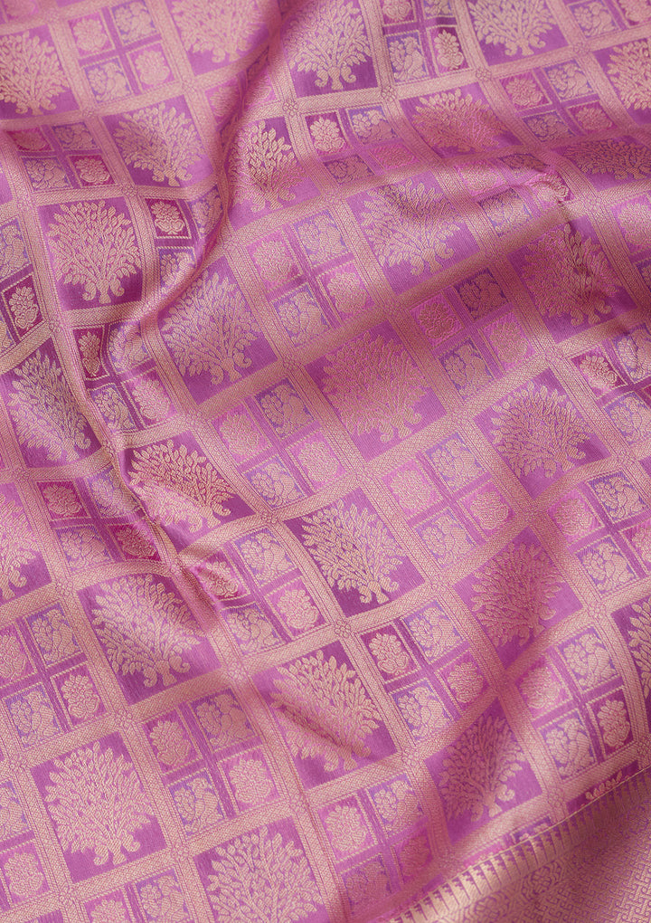 Lavender Zariwork Silk Saree