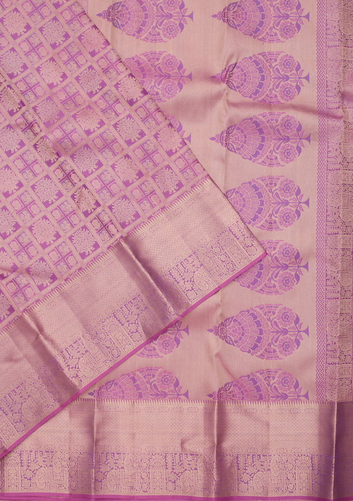 Lavender Zariwork Silk Saree