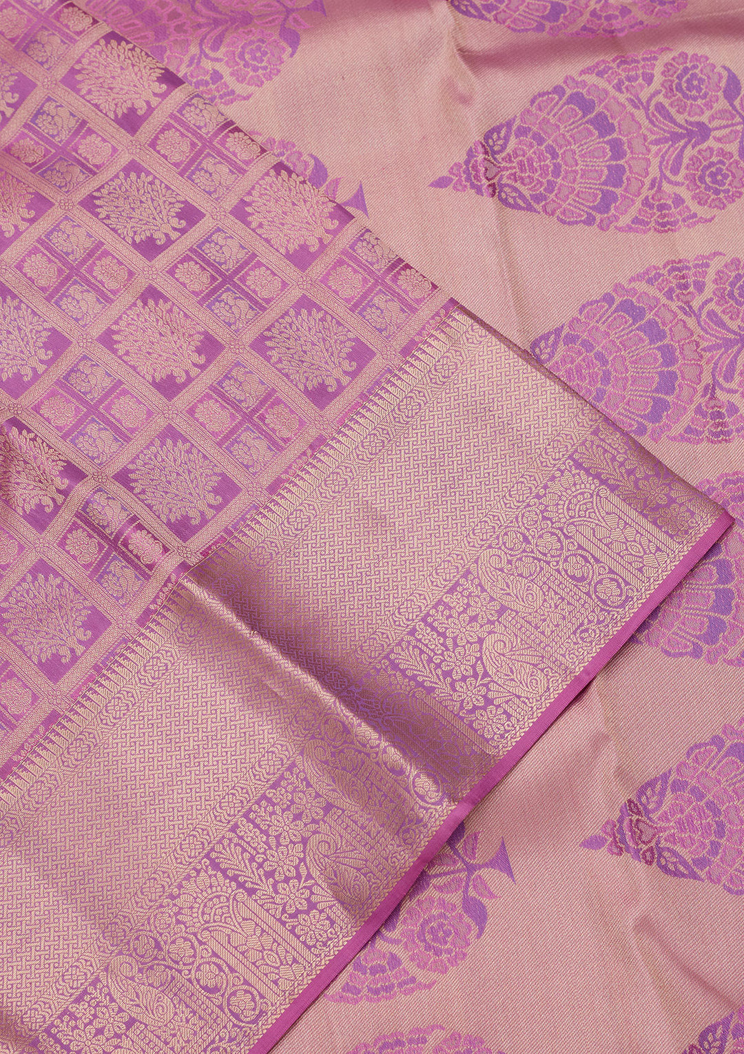 Lavender Zariwork Silk Saree