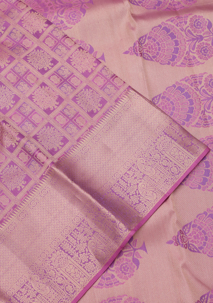 Lavender Zariwork Silk Saree