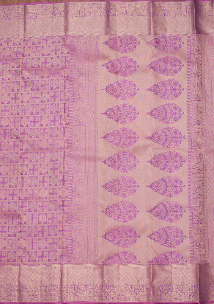 Lavender Zariwork Silk Saree