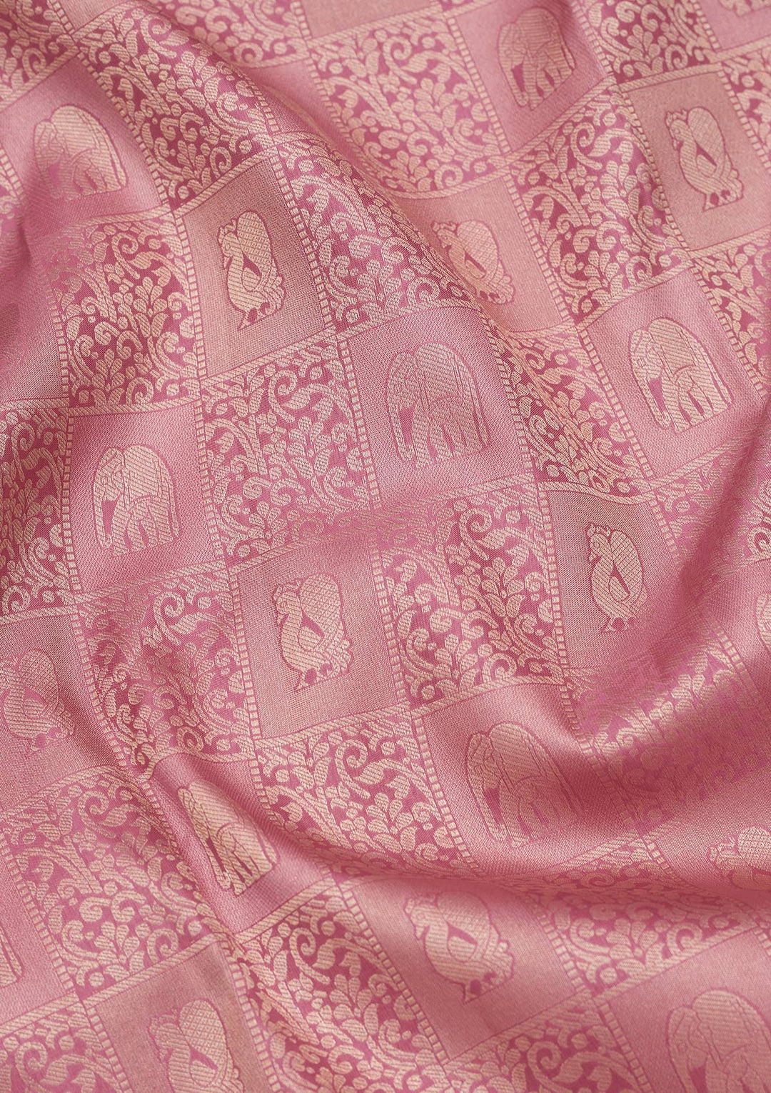 Onion Pink Zariwork Silk Saree