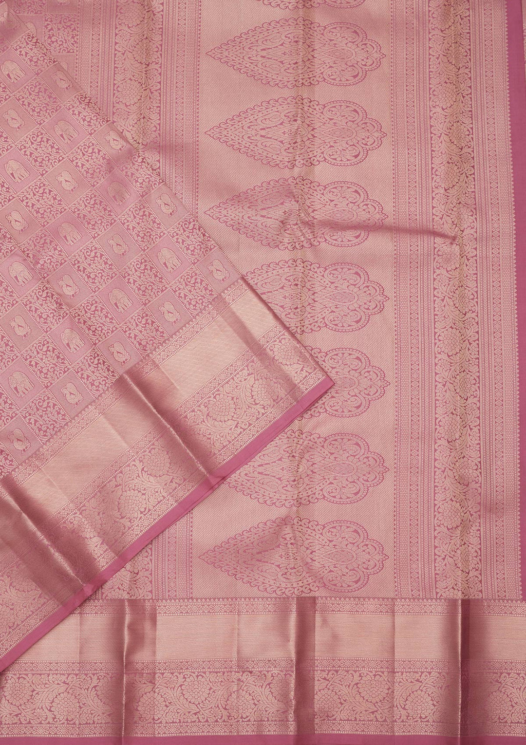 Onion Pink Zariwork Silk Saree