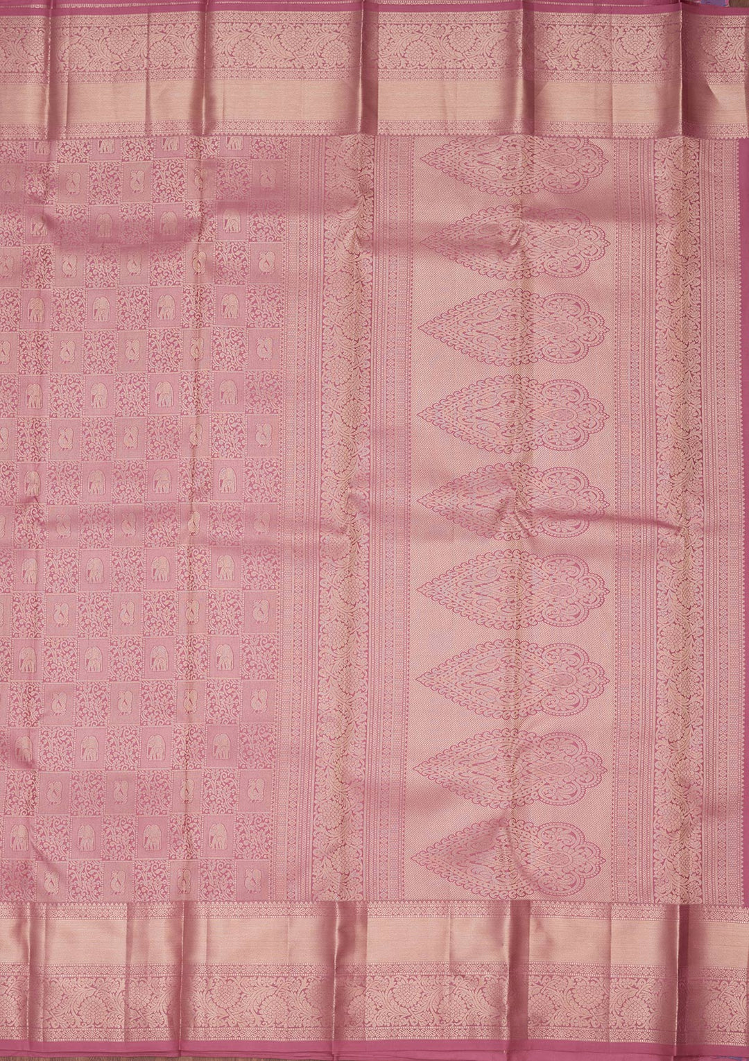 Onion Pink Zariwork Silk Saree