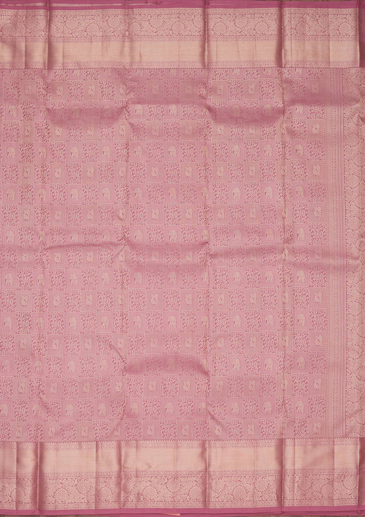 Onion Pink Zariwork Silk Saree