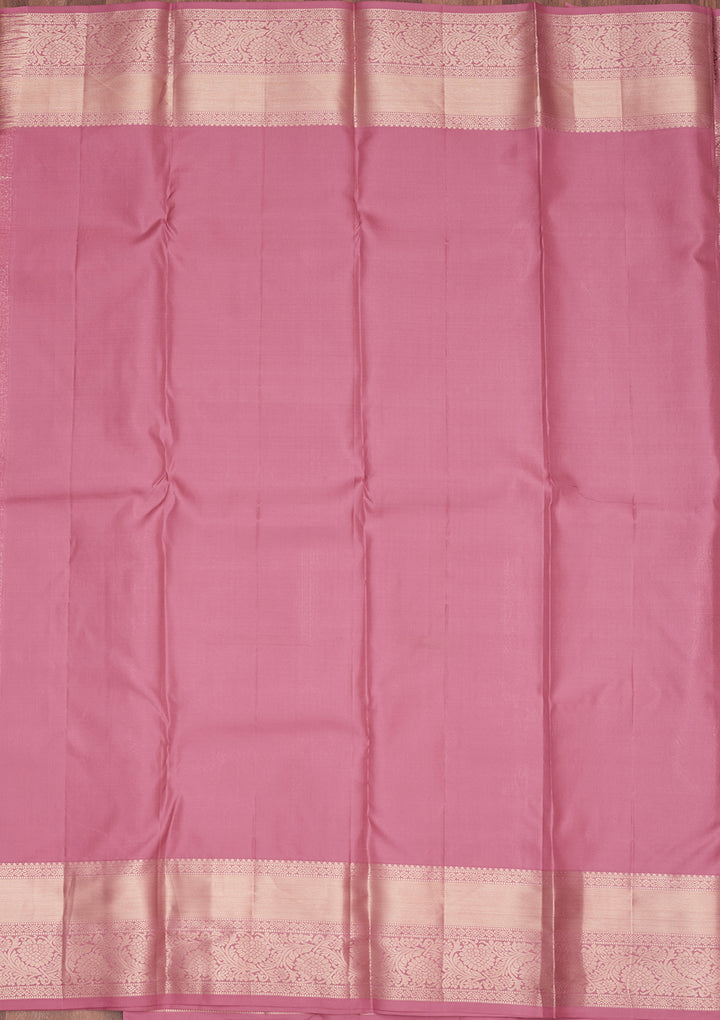 Onion Pink Zariwork Silk Saree