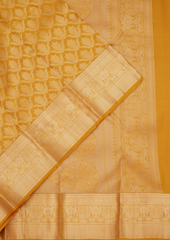 Mustard Zariwork Pure Silk Silk_Saree