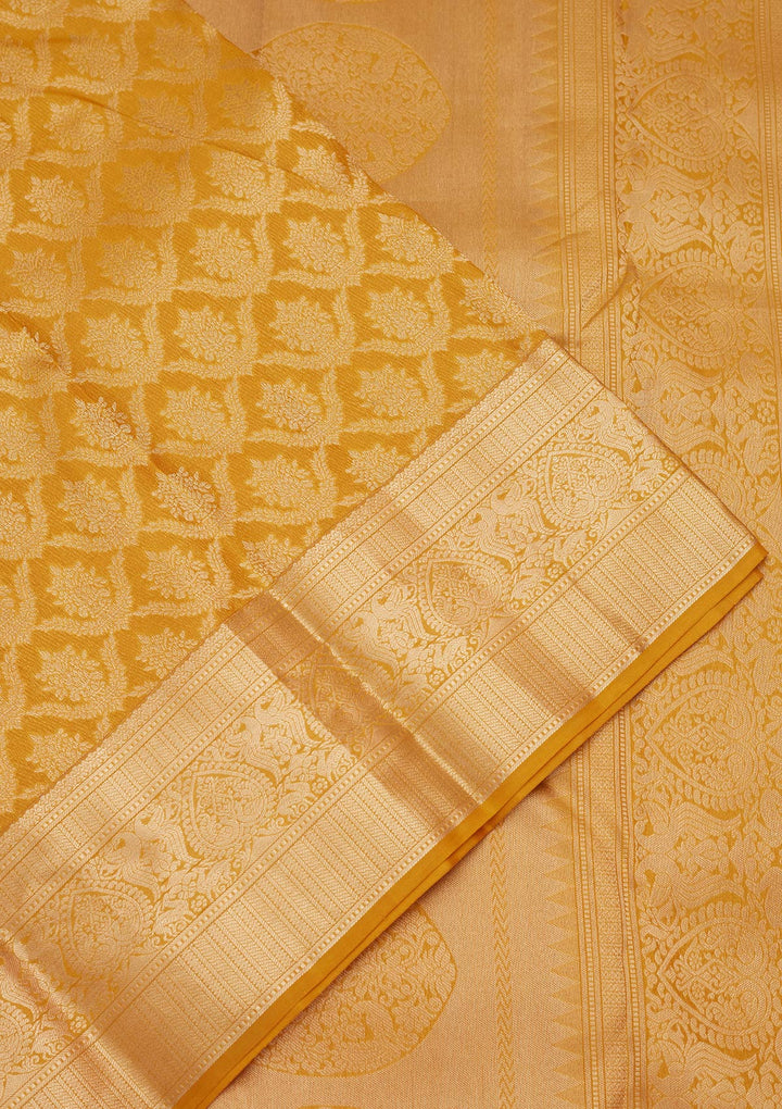 Mustard Zariwork Pure Silk Silk_Saree