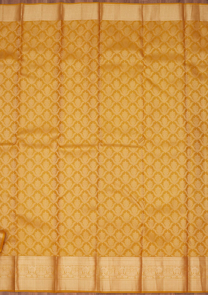 Mustard Zariwork Pure Silk Silk_Saree
