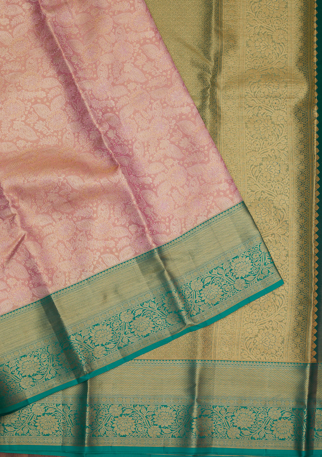 Baby Pink Zariwork Pure Silk Saree
