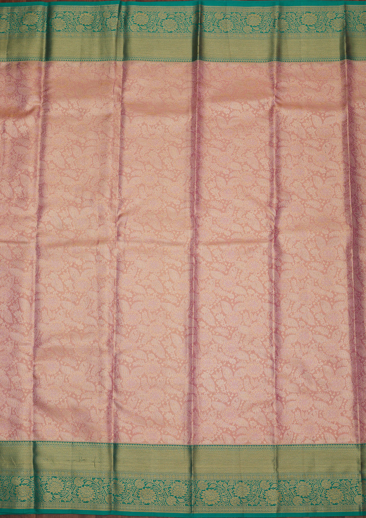 Baby Pink Zariwork Pure Silk Saree