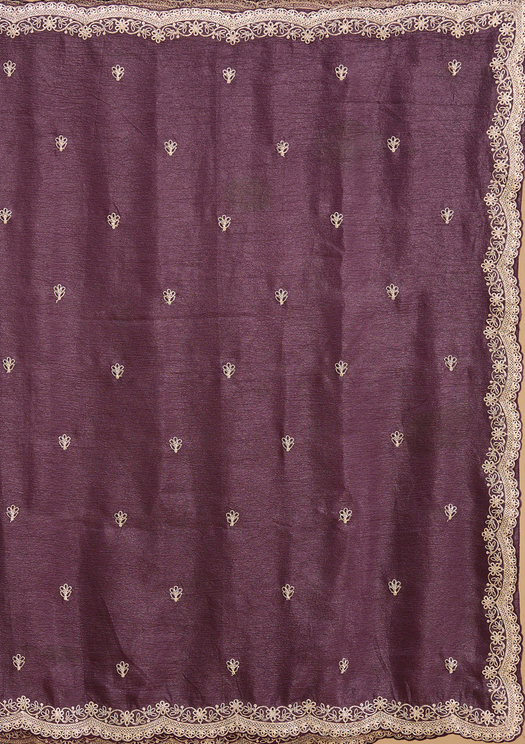 Purple Gold Zariwork Tissue Saree