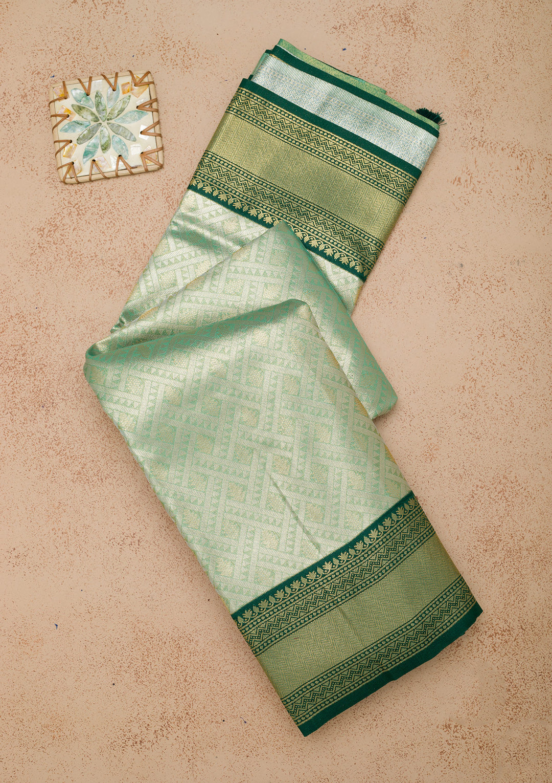 Sea Green Zariwork Art Silk Saree