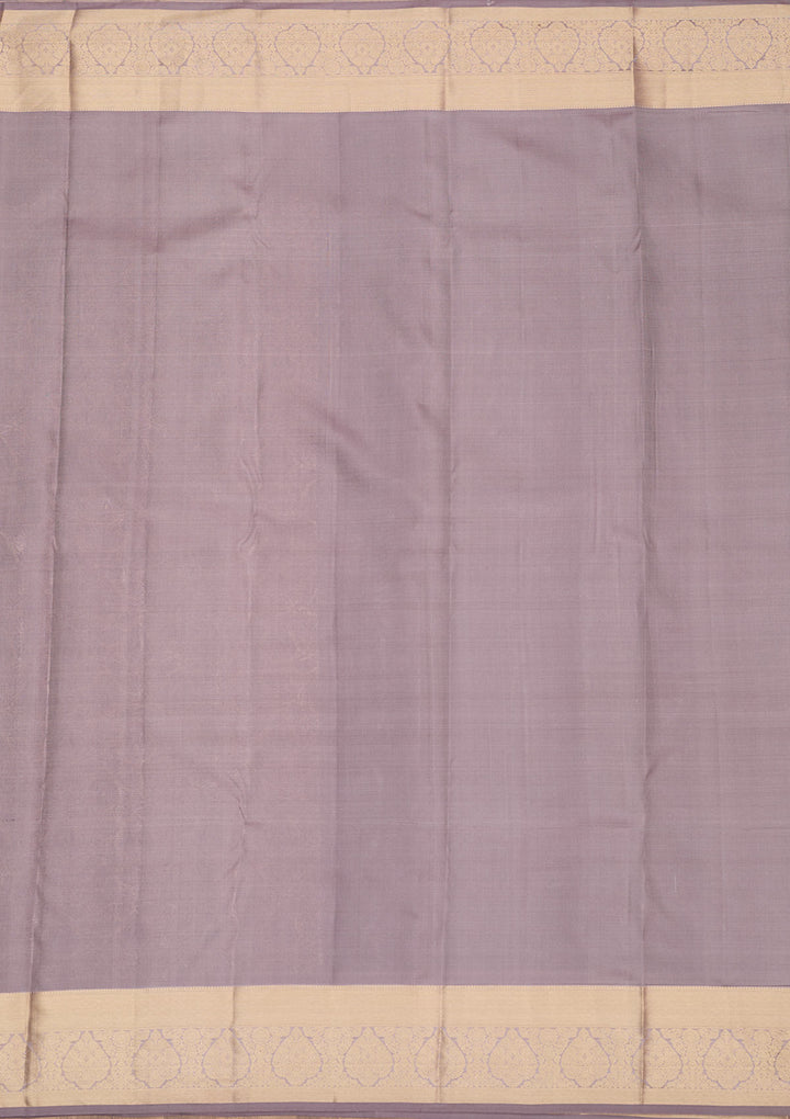 Dark Grey Zariwork Pure Silk Saree