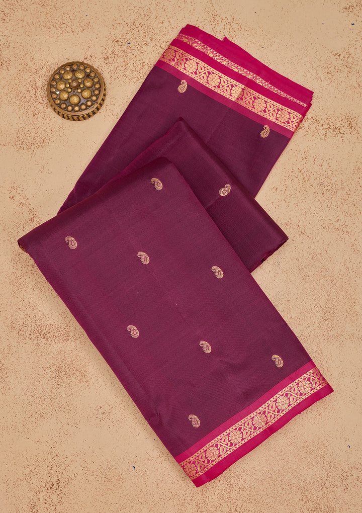 Purple Zariwork Pure Silk Saree