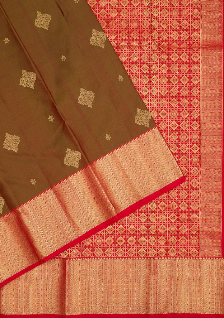 Mehendi Zariwork Pure Silk Saree