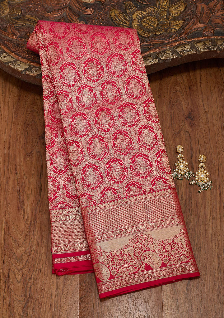 Red Zariwork Pure Silk Saree