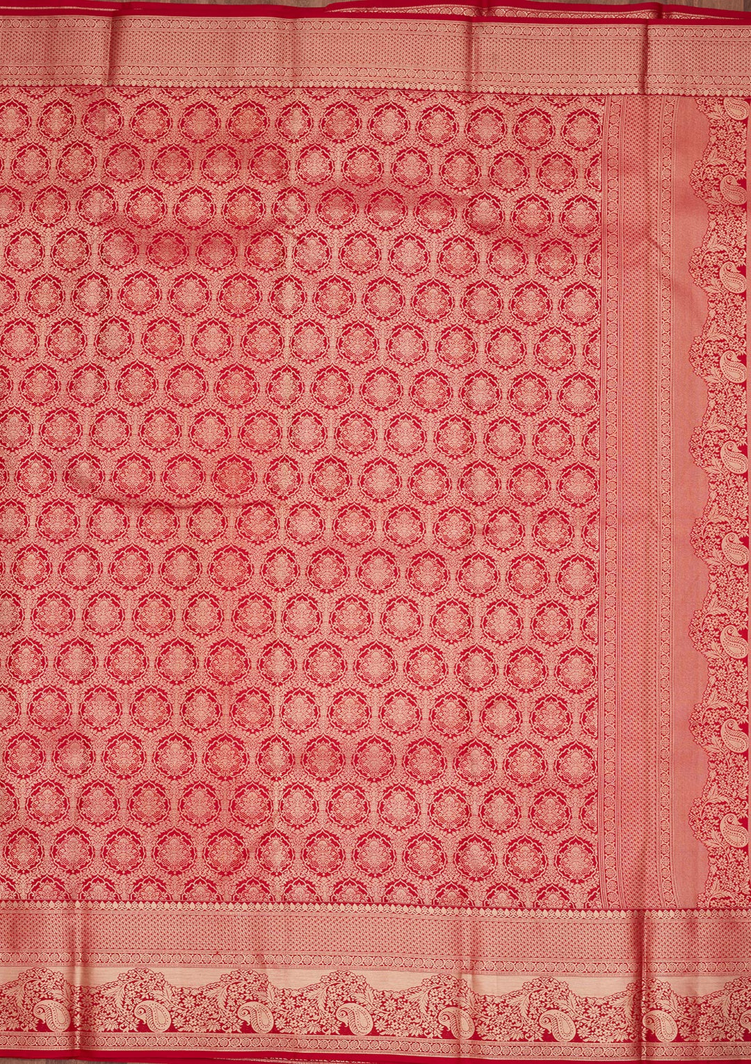 Red Zariwork Pure Silk Saree