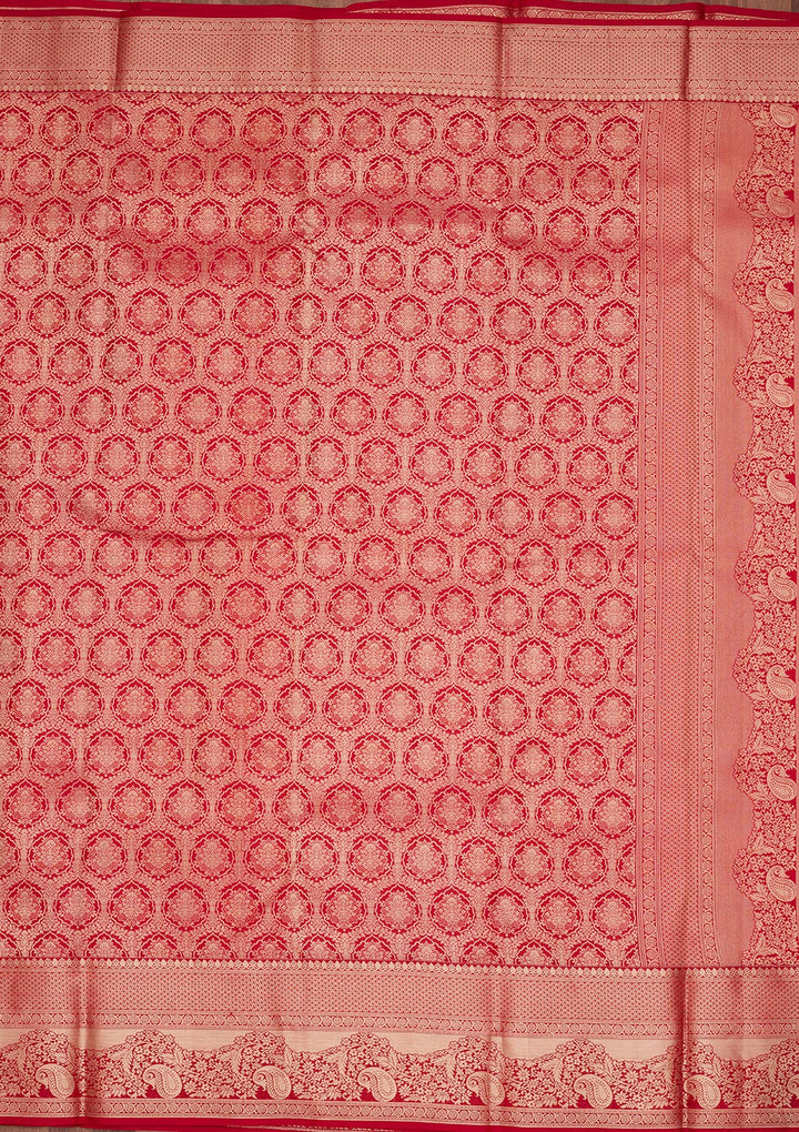 Red Zariwork Pure Silk Saree