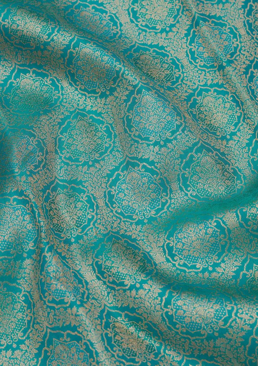 Turquoise Blue Zariwork Pure Silk Saree