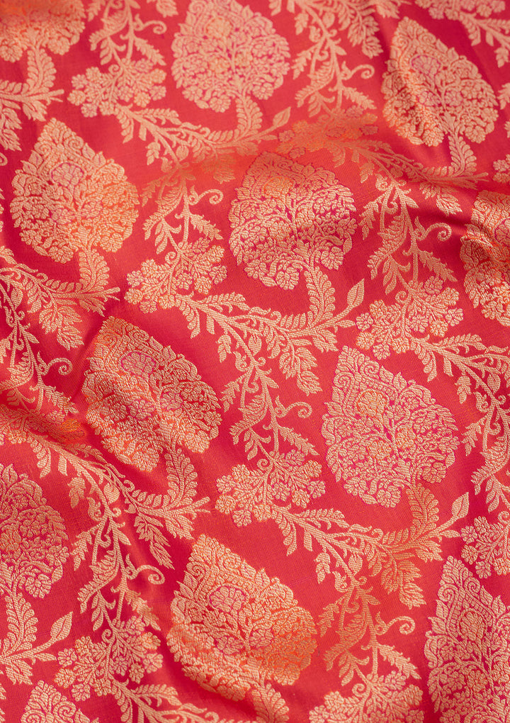 Orange Zariwork Pure Silk Saree