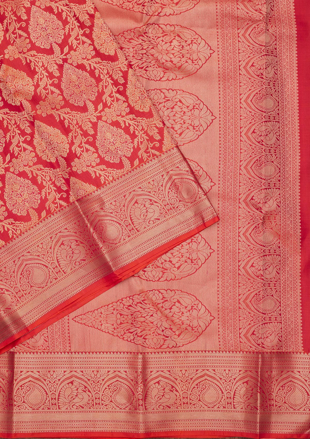 Orange Zariwork Pure Silk Saree