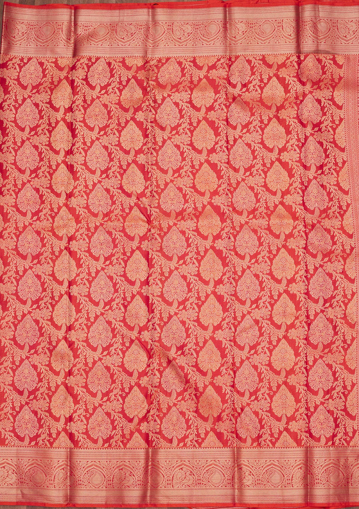 Orange Zariwork Pure Silk Saree