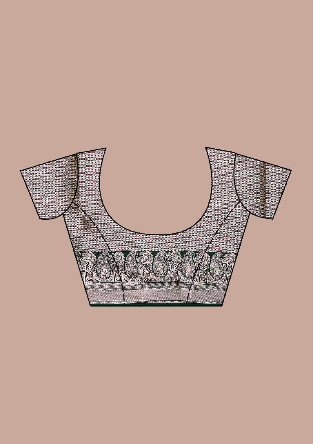 Bottle Green Zariwork (Gold) Banarasi Silk Saree