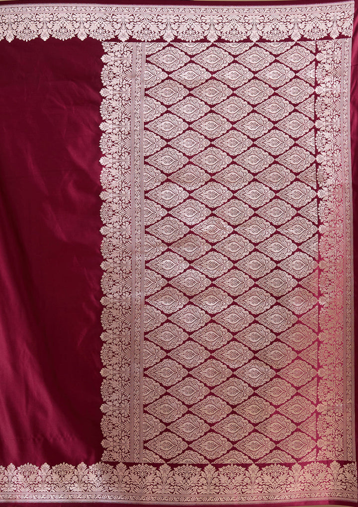 Maroon Zariwork (Gold) Banarasi Silk Saree