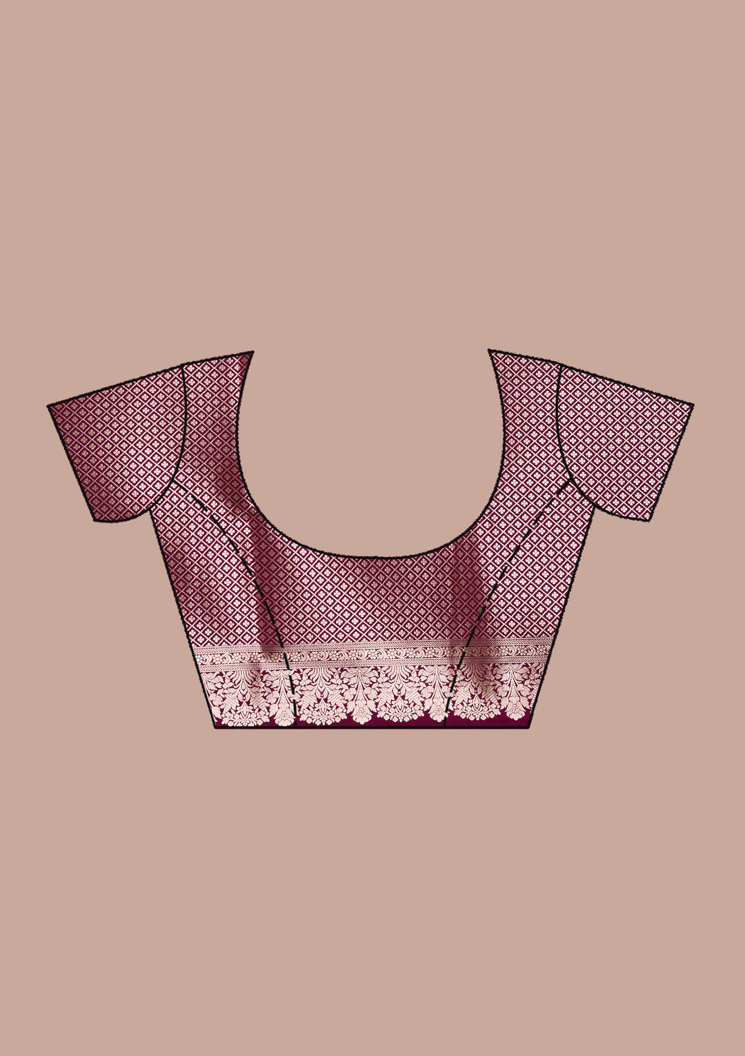 Wine Zariwork (Gold) Banarasi Silk Saree