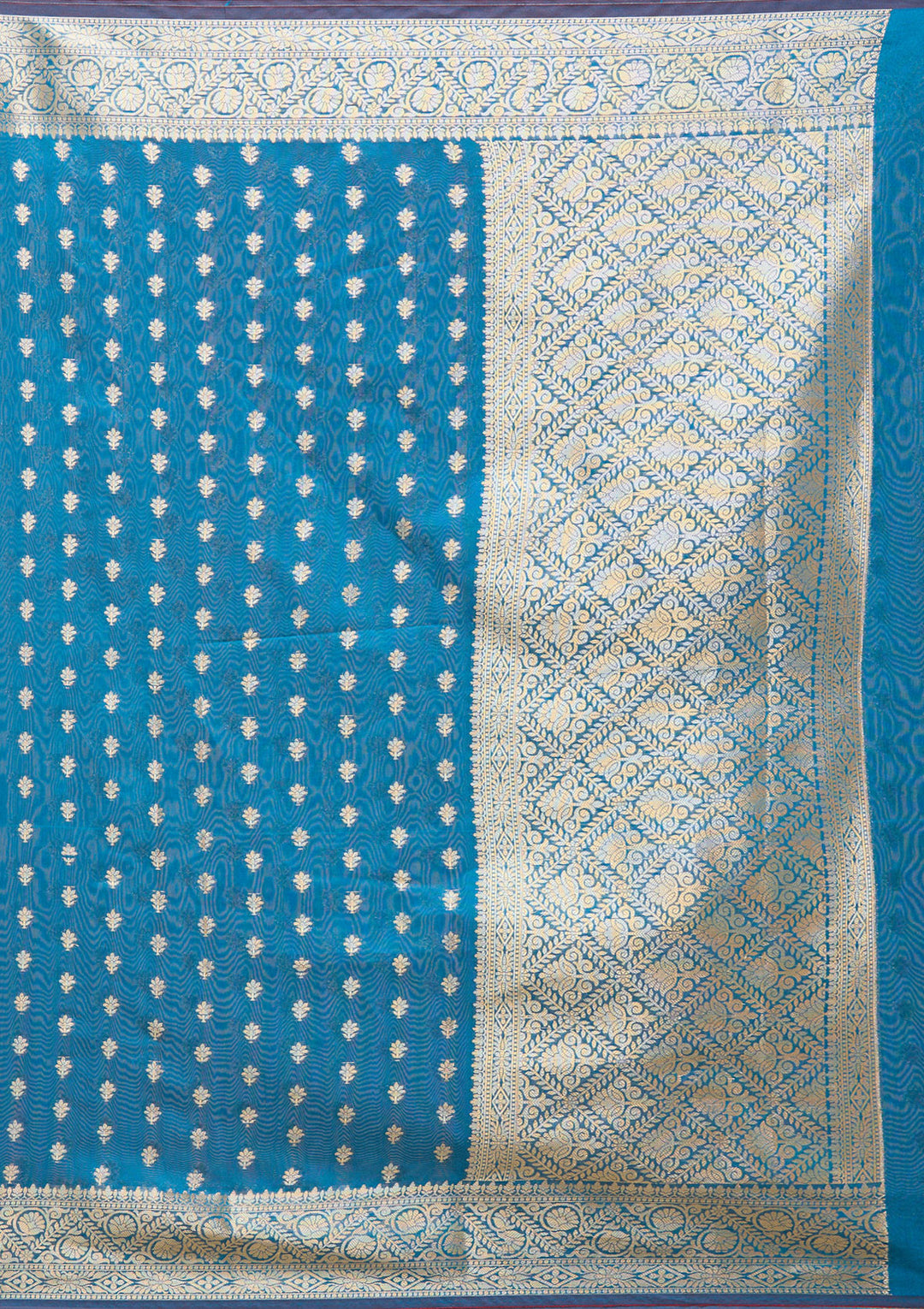 Navy Blue Zariwork (Gold) Banarasi Silk Saree