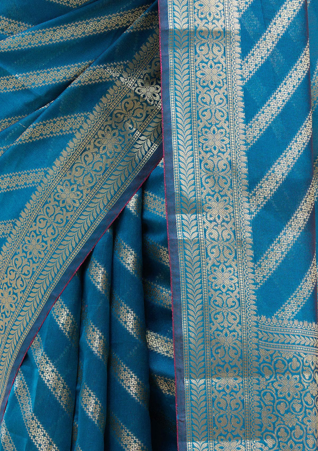 Royal Blue Zariwork (Gold) Banarasi Silk Saree