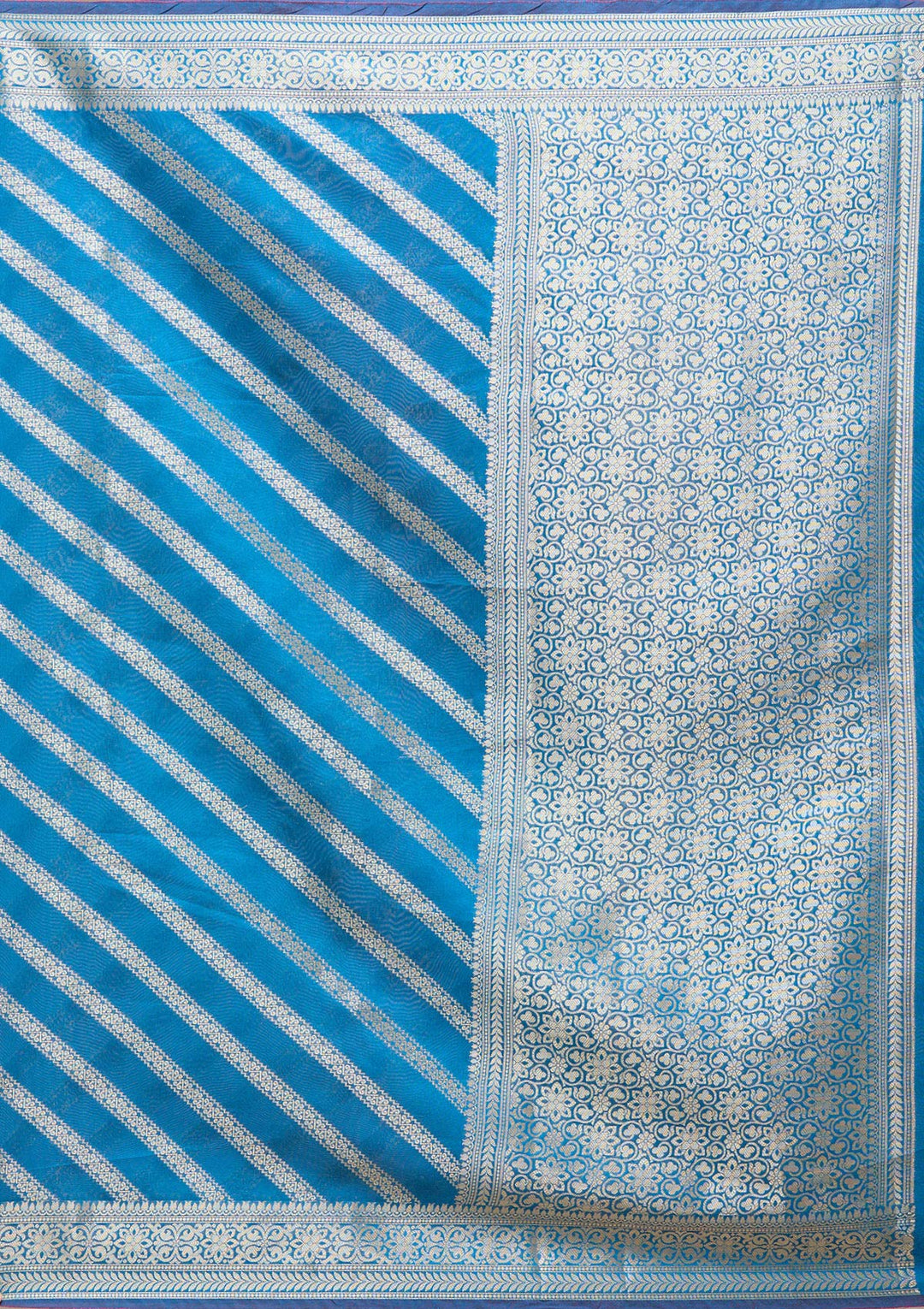 Royal Blue Zariwork (Gold) Banarasi Silk Saree