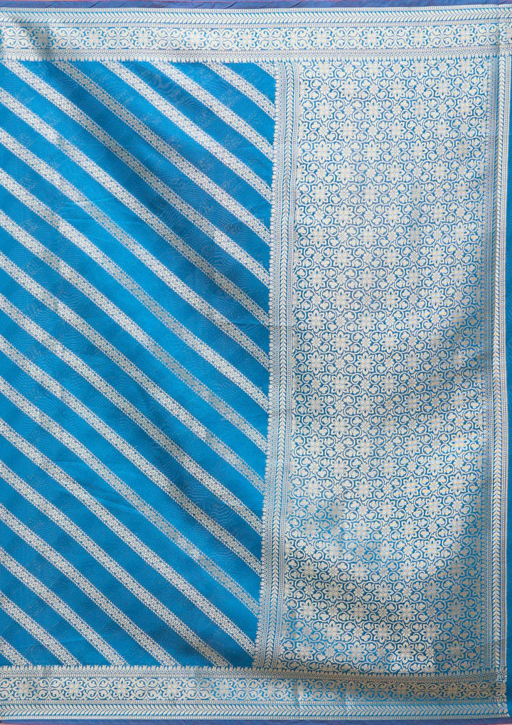 Royal Blue Zariwork (Gold) Banarasi Silk Saree