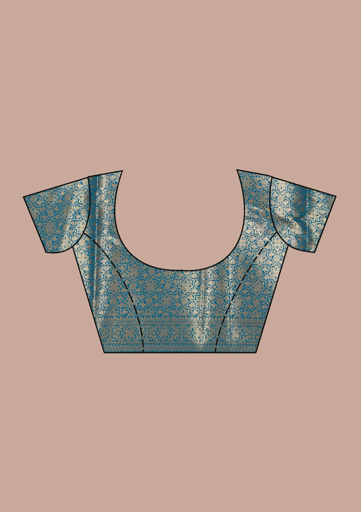 Royal Blue Zariwork (Gold) Banarasi Silk Saree