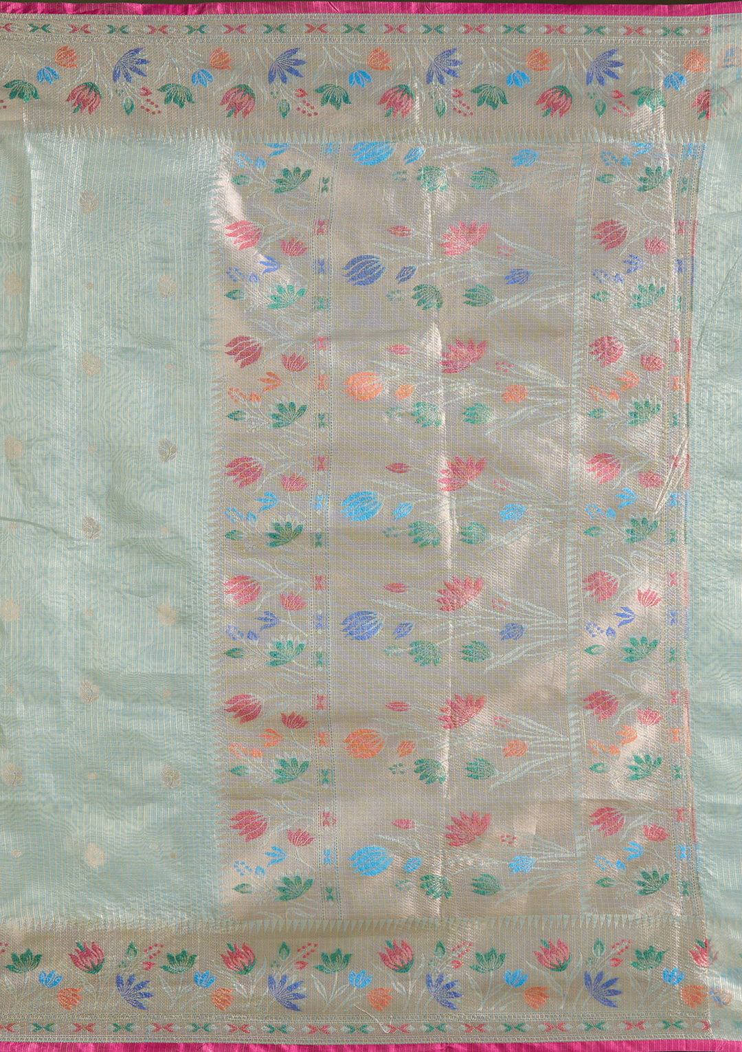 Sea Green  Zariwork (Gold) Banarasi Silk Saree