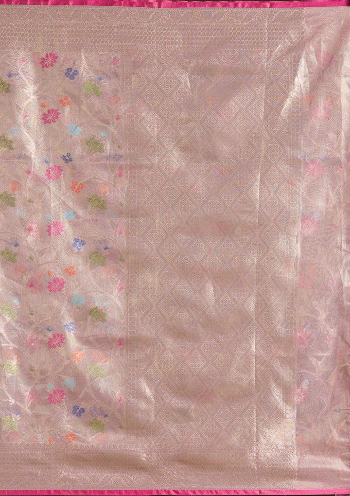 Onion Pink  Zariwork (Gold) Banarasi Silk Saree