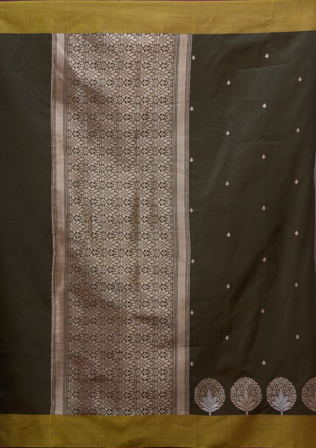 Mehendi Zariwork (Gold) Silk Saree