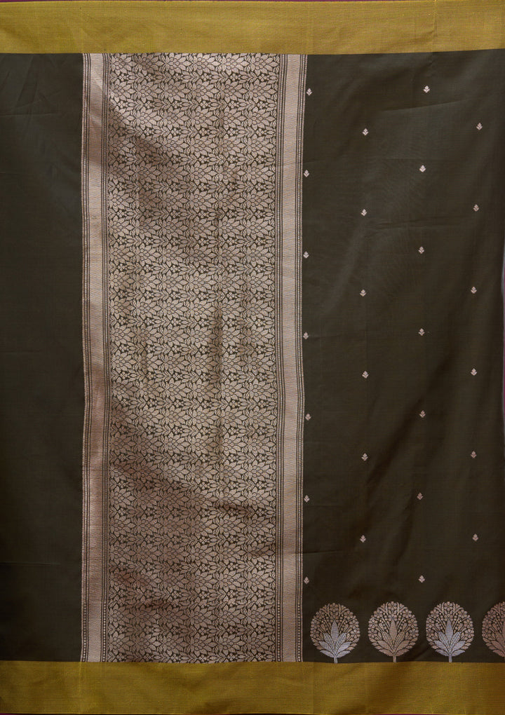 Mehendi Zariwork (Gold) Silk Saree