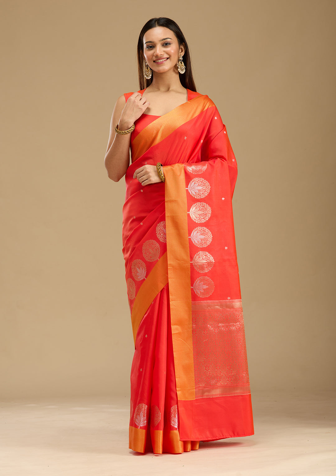 Red Zariwork (Gold) Silk Saree