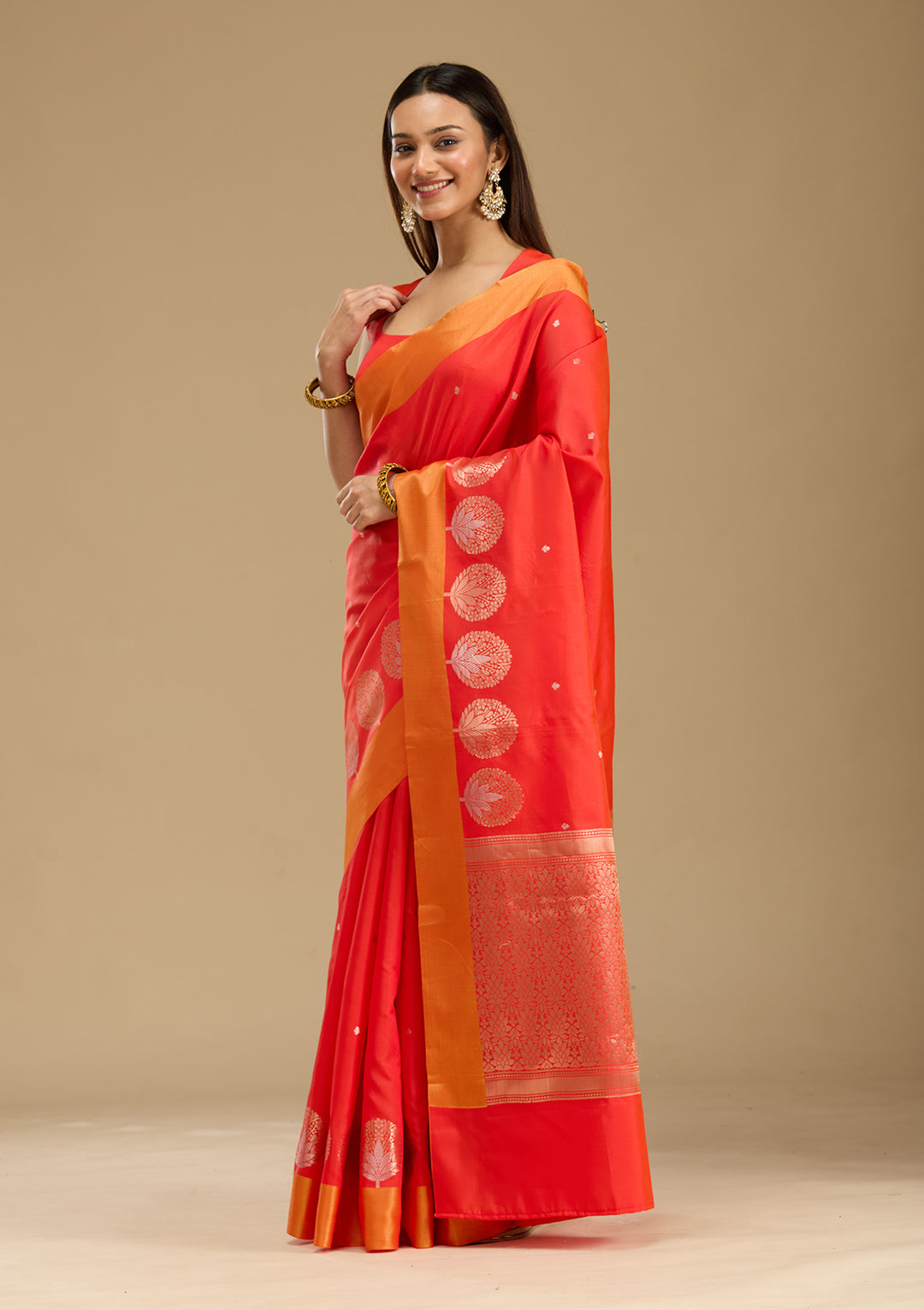 Red Zariwork (Gold) Silk Saree